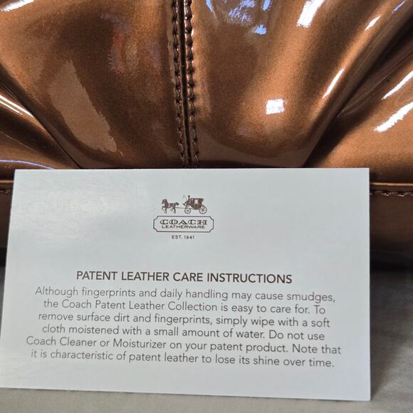 Coach Madison Demi Copper Patent Leather Small Pleated Bag Excellent Condition - Picture 16 of 16